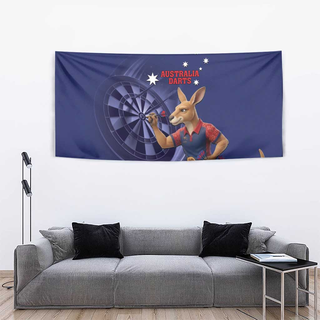 Australia Kangaroo Mascot Darts Tapestry Blue Edition