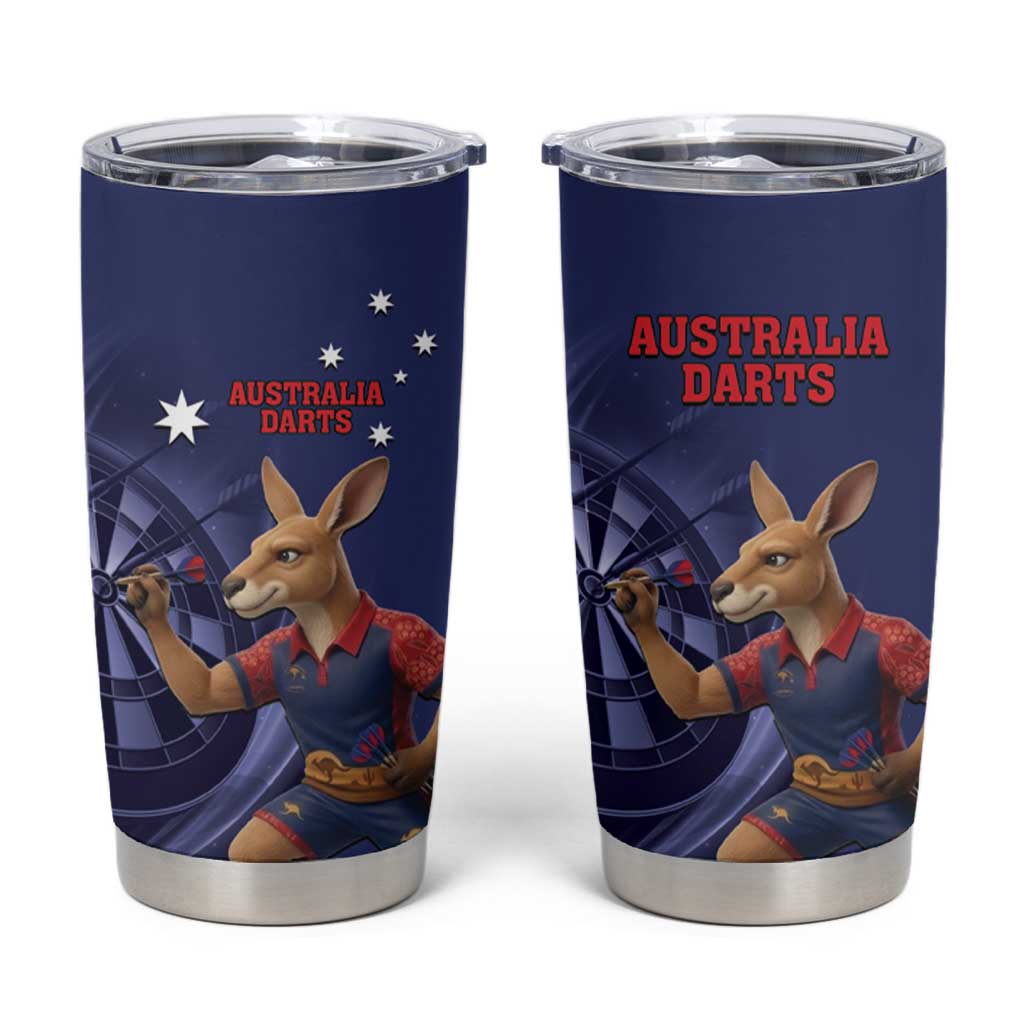 Australia Kangaroo Mascot Darts Tumbler Cup Blue Edition