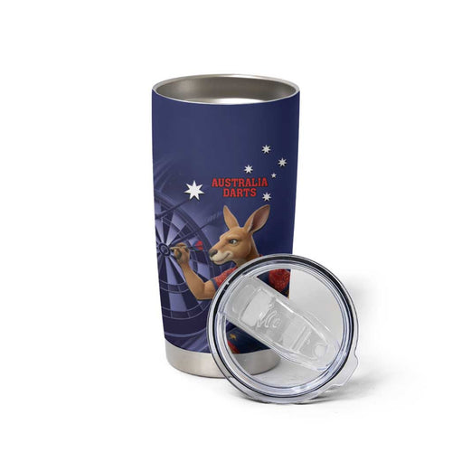 Australia Kangaroo Mascot Darts Tumbler Cup Blue Edition