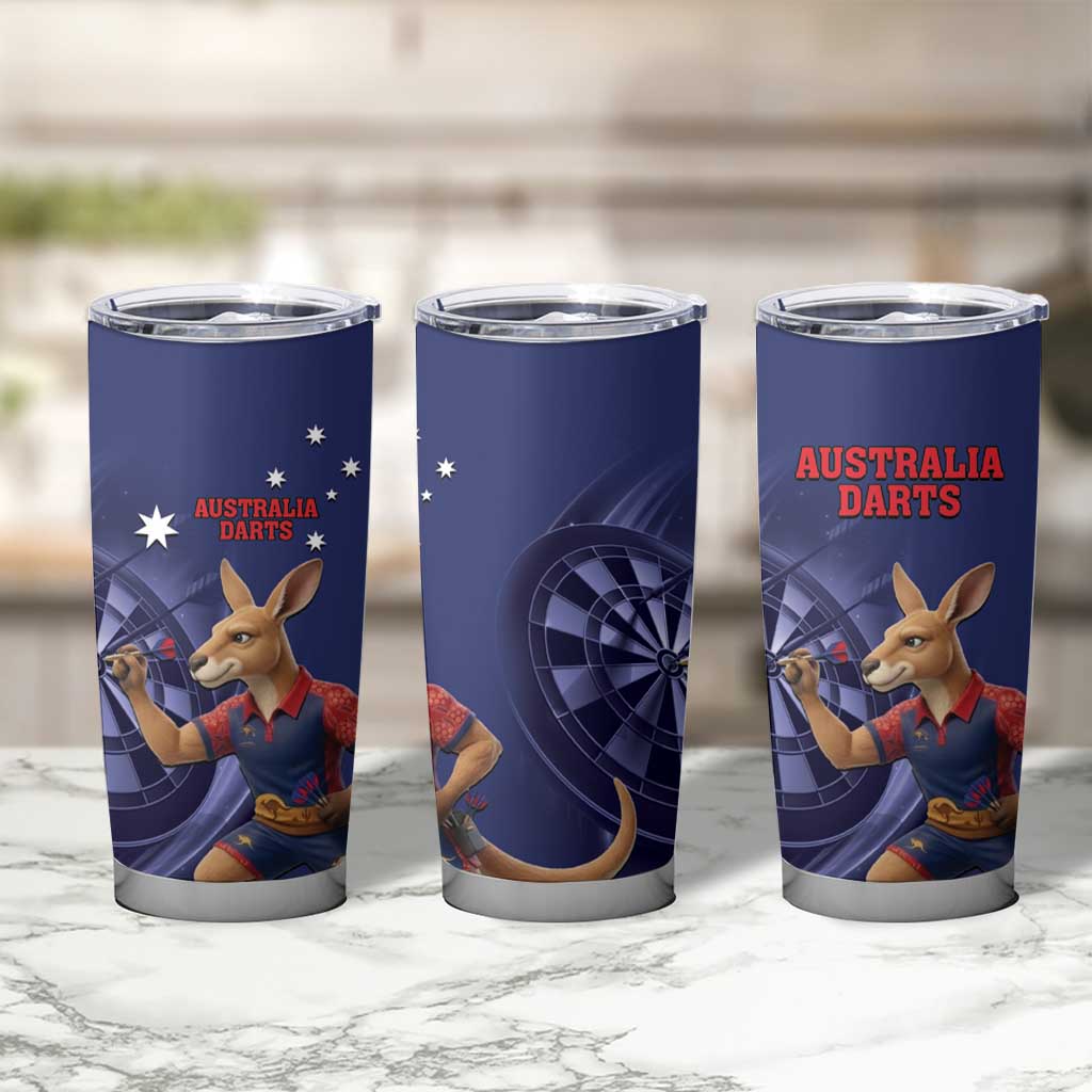 Australia Kangaroo Mascot Darts Tumbler Cup Blue Edition