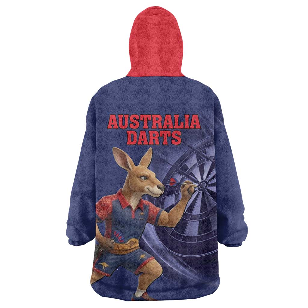 Australia Kangaroo Mascot Darts Wearable Blanket Hoodie Blue Edition