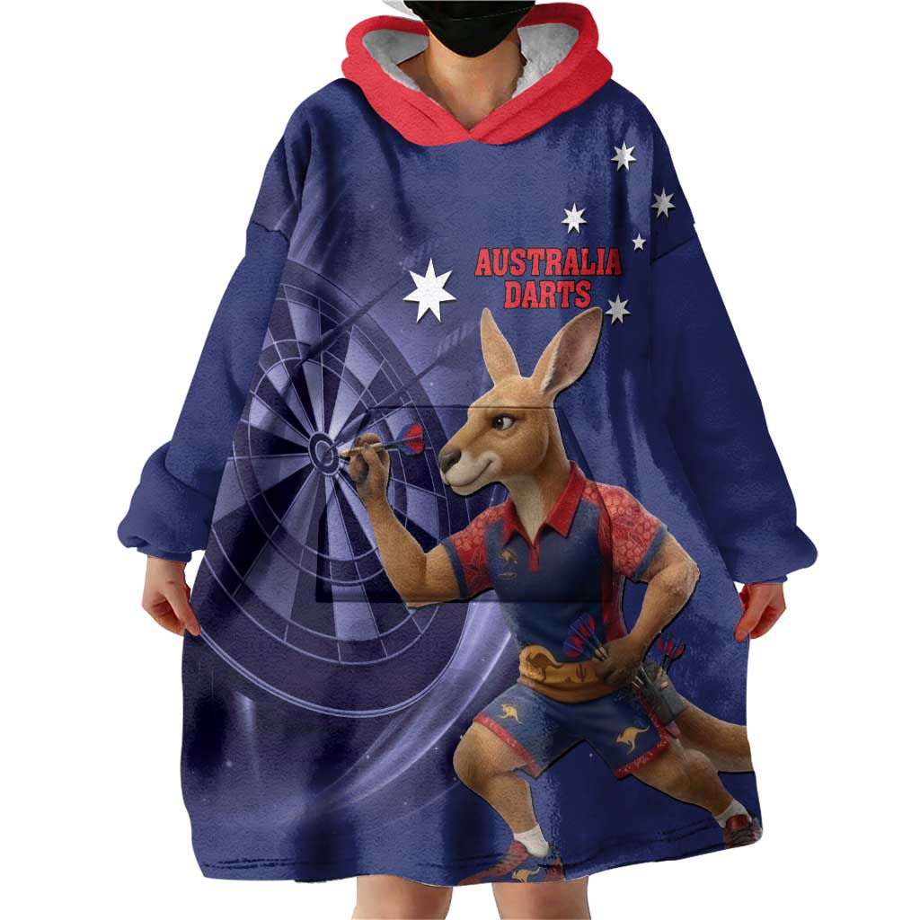 Australia Kangaroo Mascot Darts Wearable Blanket Hoodie Blue Edition