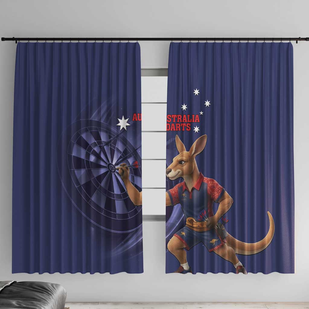 Australia Kangaroo Mascot Darts Window Curtain Blue Edition