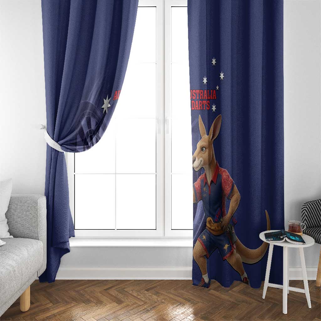 Australia Kangaroo Mascot Darts Window Curtain Blue Edition
