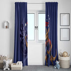 Australia Kangaroo Mascot Darts Window Curtain Blue Edition