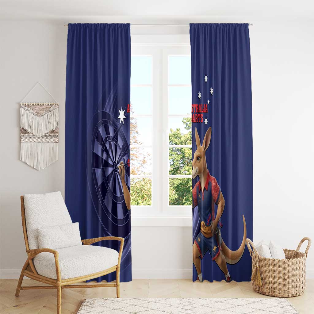 Australia Kangaroo Mascot Darts Window Curtain Blue Edition