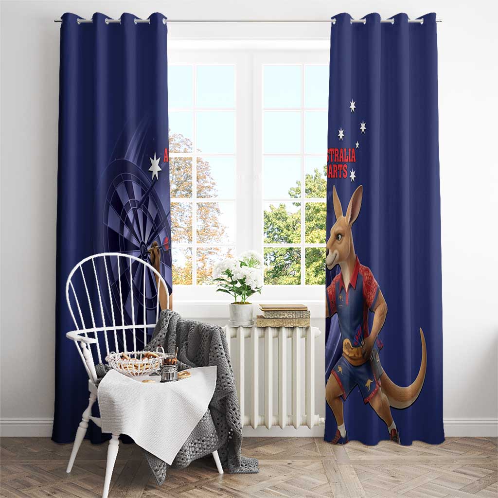 Australia Kangaroo Mascot Darts Window Curtain Blue Edition