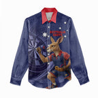 Australia Kangaroo Mascot Darts Women Casual Shirt Blue Edition