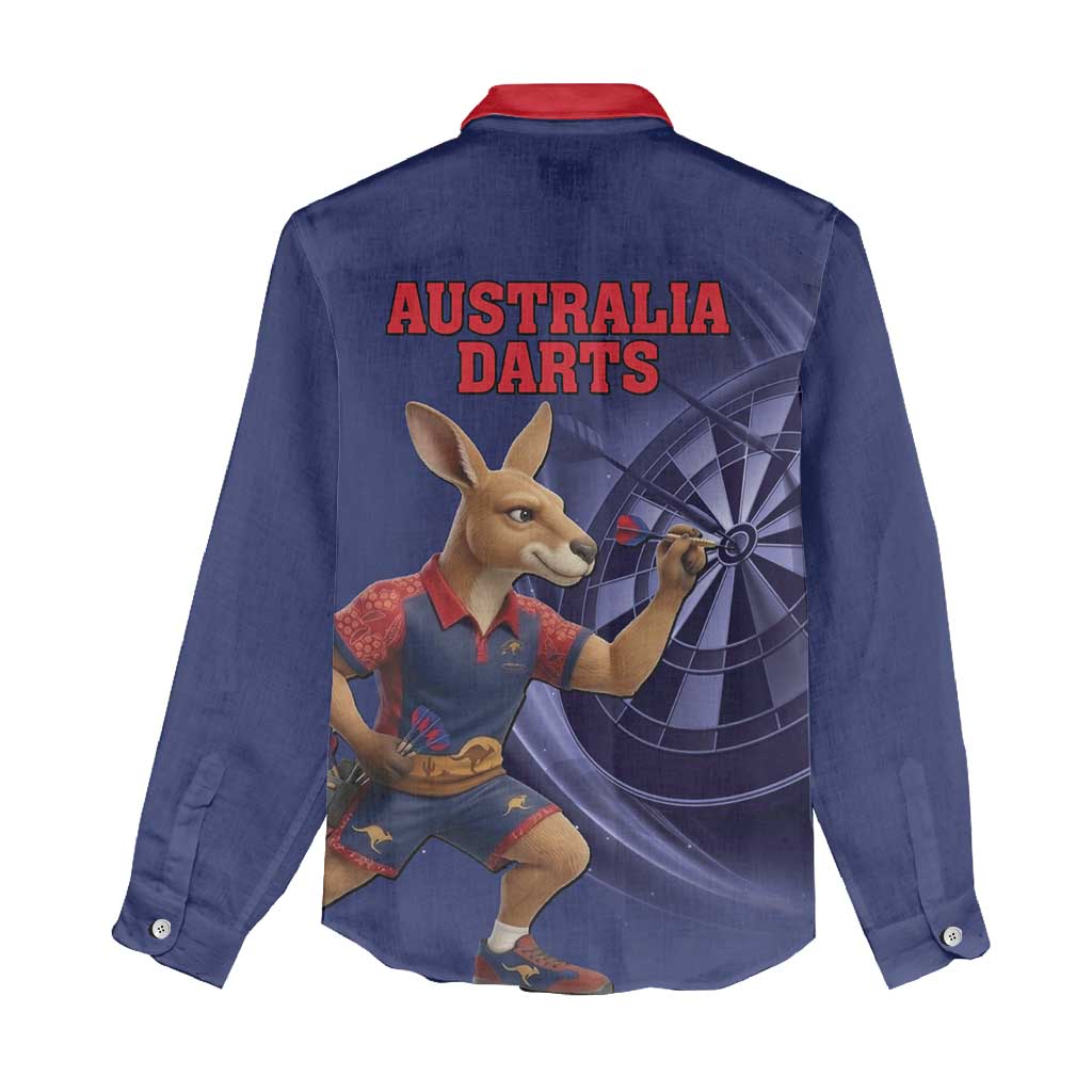 Australia Kangaroo Mascot Darts Women Casual Shirt Blue Edition