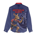 Australia Kangaroo Mascot Darts Women Casual Shirt Blue Edition