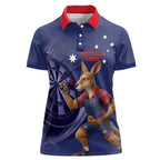 Australia Kangaroo Mascot Darts Women Polo Shirt Blue Edition