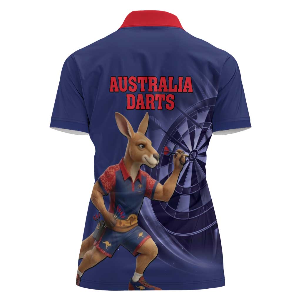 Australia Kangaroo Mascot Darts Women Polo Shirt Blue Edition