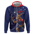 Australia Kangaroo Mascot Darts Zip Hoodie Blue Edition