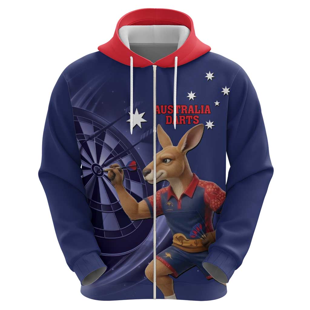 Australia Kangaroo Mascot Darts Zip Hoodie Blue Edition