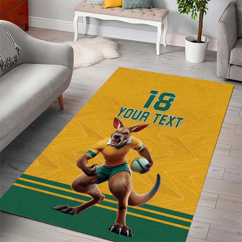 Custom Australia Rugby Area Rug Wallabies Mascot Sporty Style - Aussie Hoodie
