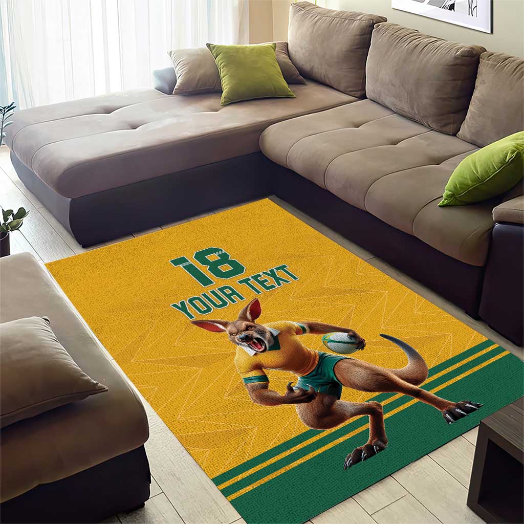 Custom Australia Rugby Area Rug Wallabies Mascot Sporty Style - Aussie Hoodie