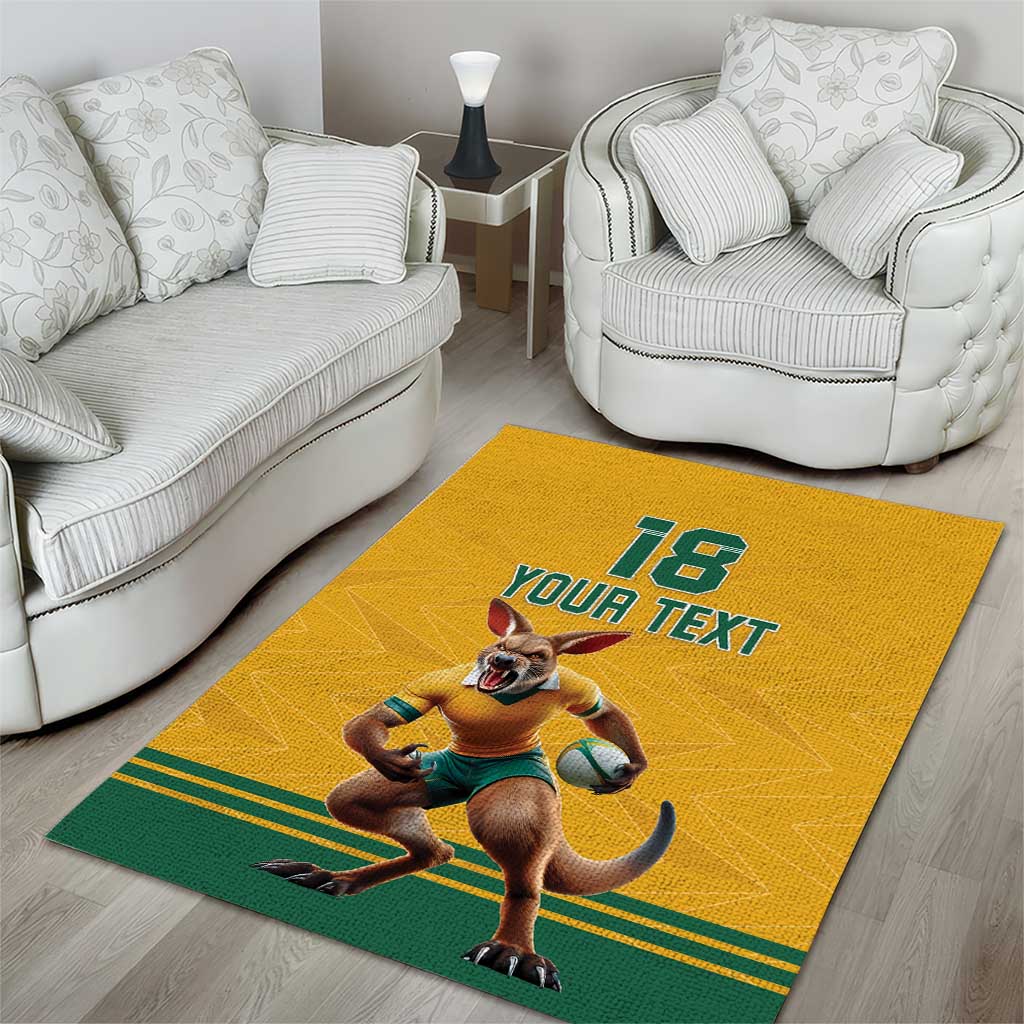 Custom Australia Rugby Area Rug Wallabies Mascot Sporty Style - Aussie Hoodie