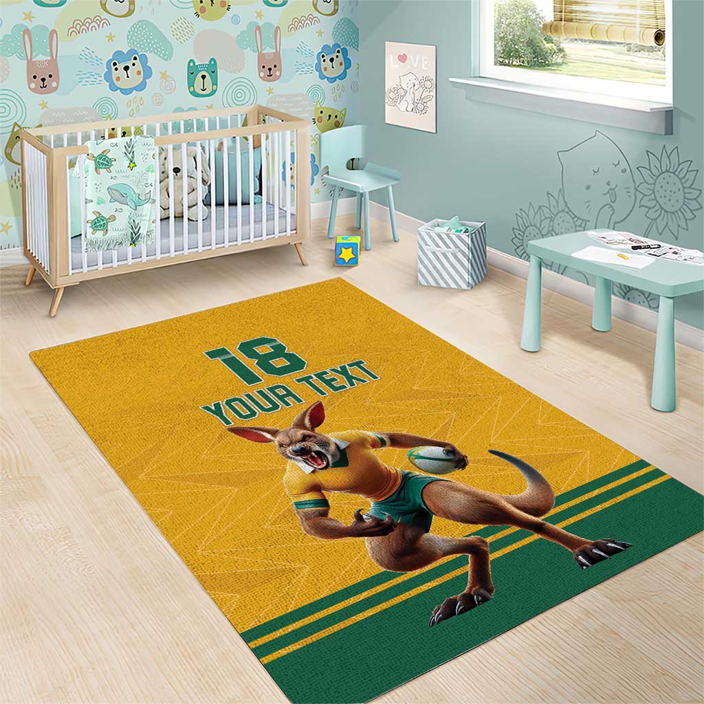 Custom Australia Rugby Area Rug Wallabies Mascot Sporty Style - Aussie Hoodie