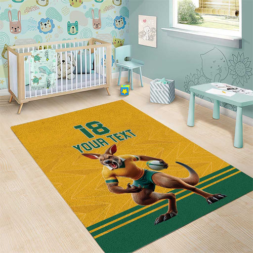 Custom Australia Rugby Area Rug Wallabies Mascot Sporty Style - Aussie Hoodie