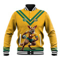 Custom Australia Rugby Baseball Jacket Wallabies Mascot Sporty Style - Aussie Hoodie