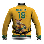 Custom Australia Rugby Baseball Jacket Wallabies Mascot Sporty Style - Aussie Hoodie