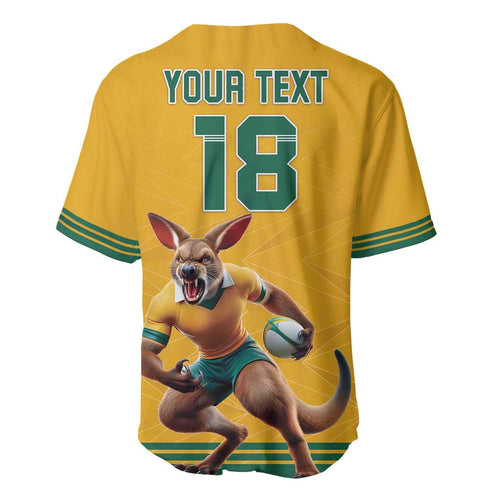 Custom Australia Rugby Baseball Jersey Wallabies Mascot Sporty Style - Aussie Hoodie
