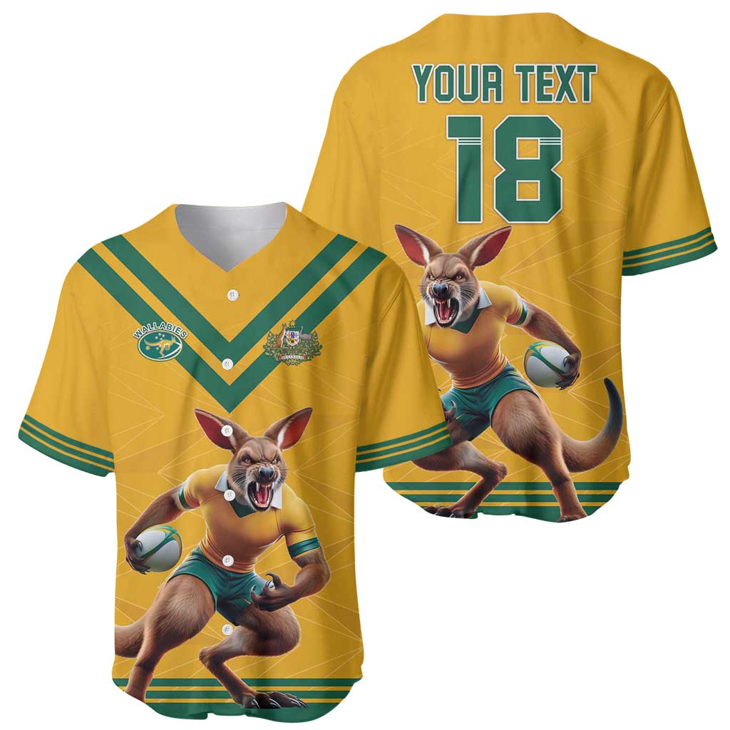 Custom Australia Rugby Baseball Jersey Wallabies Mascot Sporty Style - Aussie Hoodie