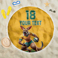 Custom Australia Rugby Beach Blanket Wallabies Mascot Sporty Style - Aussie Hoodie