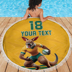 Custom Australia Rugby Beach Blanket Wallabies Mascot Sporty Style - Aussie Hoodie
