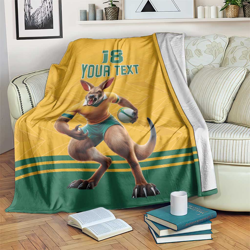 Custom Australia Rugby Blanket Wallabies Mascot Sporty Style - Aussie Hoodie