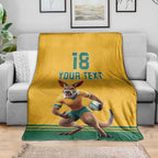 Custom Australia Rugby Blanket Wallabies Mascot Sporty Style - Aussie Hoodie