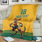 Custom Australia Rugby Blanket Wallabies Mascot Sporty Style - Aussie Hoodie