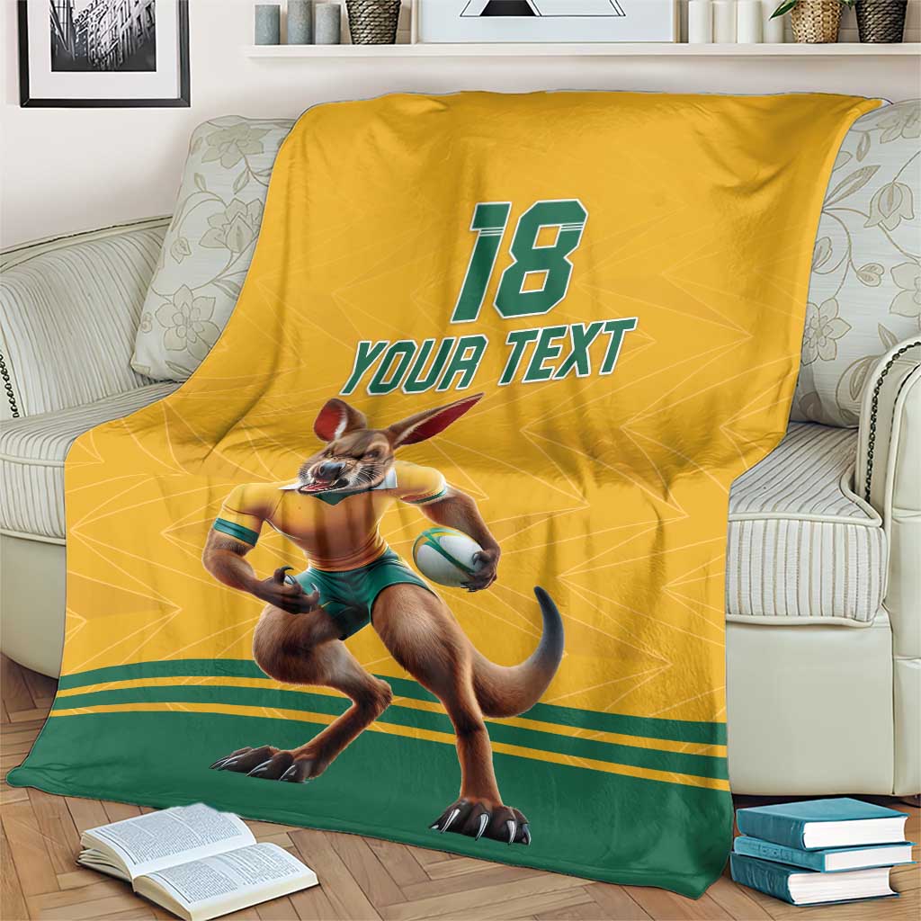 Custom Australia Rugby Blanket Wallabies Mascot Sporty Style - Aussie Hoodie