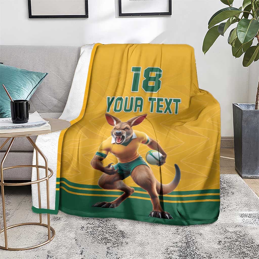 Custom Australia Rugby Blanket Wallabies Mascot Sporty Style - Aussie Hoodie