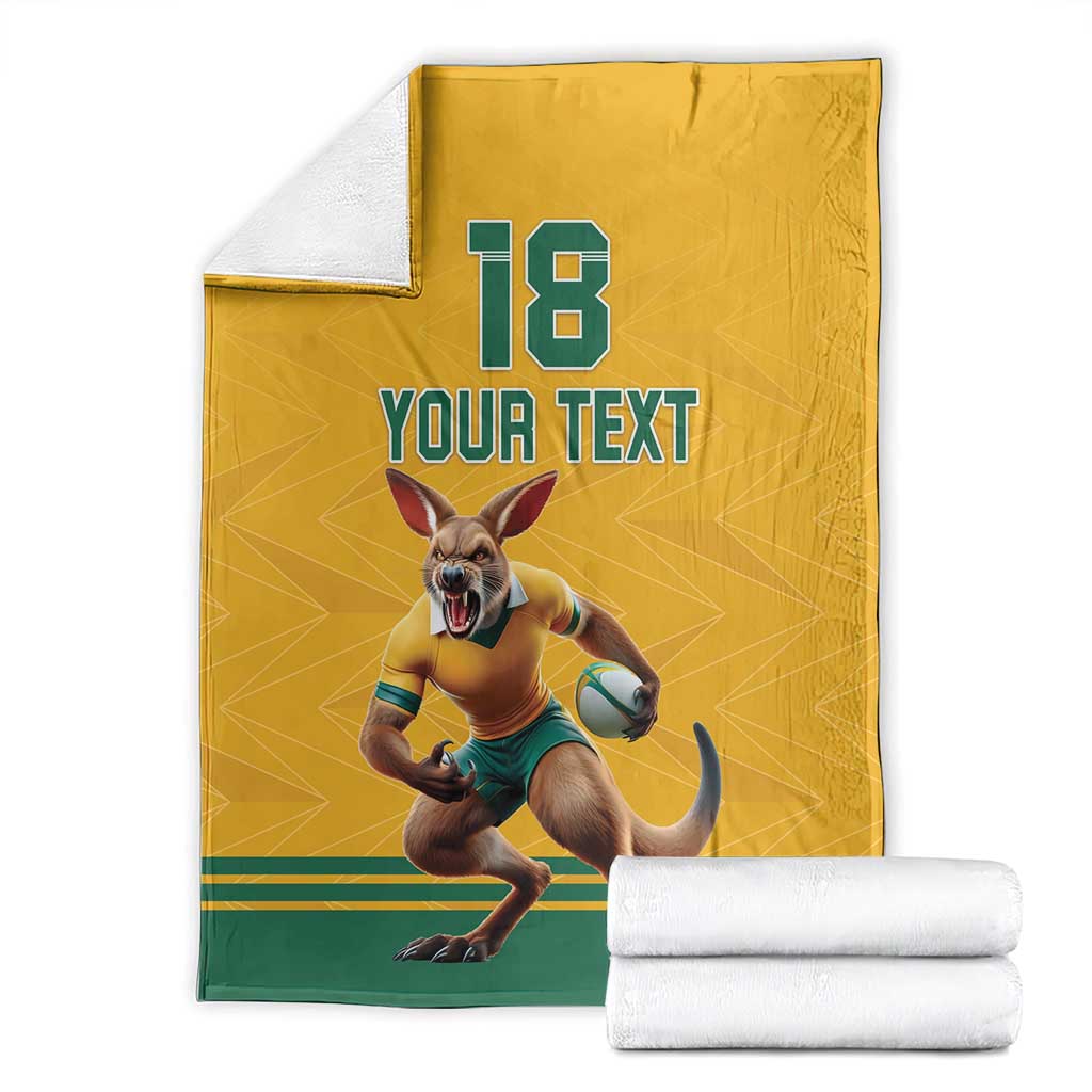 Custom Australia Rugby Blanket Wallabies Mascot Sporty Style - Aussie Hoodie