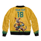 Custom Australia Rugby Bomber Jacket Wallabies Mascot Sporty Style - Aussie Hoodie