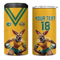 Custom Australia Rugby 4 in 1 Can Cooler Tumbler Wallabies Mascot Sporty Style - Aussie Hoodie