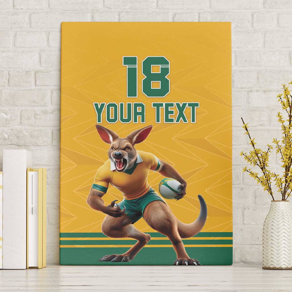 Custom Australia Rugby Canvas Wall Art Wallabies Mascot Sporty Style - Aussie Hoodie