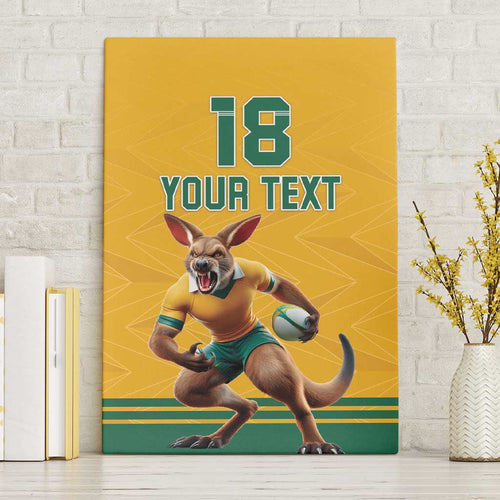Custom Australia Rugby Canvas Wall Art Wallabies Mascot Sporty Style - Aussie Hoodie