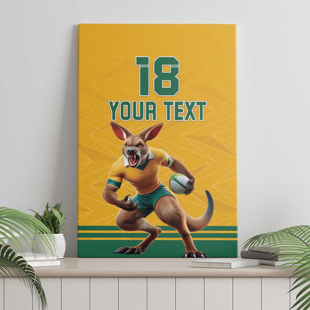 Custom Australia Rugby Canvas Wall Art Wallabies Mascot Sporty Style - Aussie Hoodie
