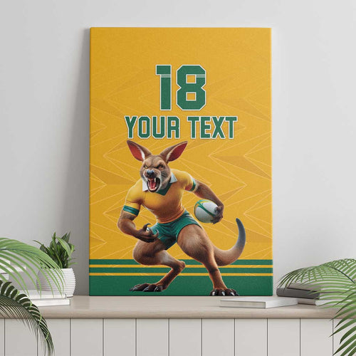 Custom Australia Rugby Canvas Wall Art Wallabies Mascot Sporty Style - Aussie Hoodie