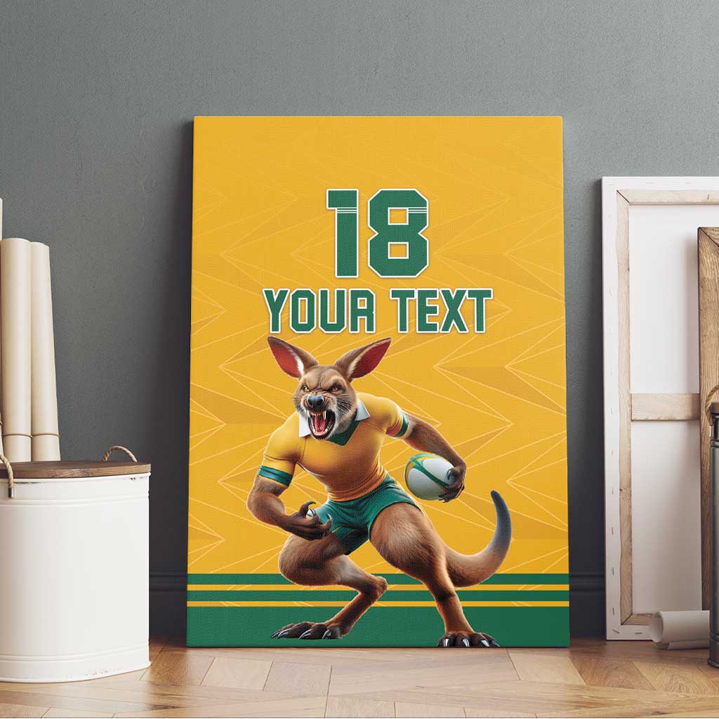 Custom Australia Rugby Canvas Wall Art Wallabies Mascot Sporty Style - Aussie Hoodie