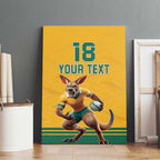 Custom Australia Rugby Canvas Wall Art Wallabies Mascot Sporty Style - Aussie Hoodie