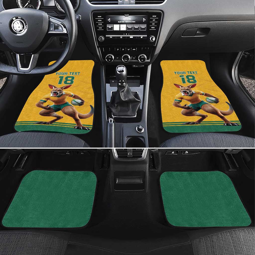 Custom Australia Rugby Car Mats Wallabies Mascot Sporty Style - Aussie Hoodie