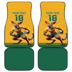 Custom Australia Rugby Car Mats Wallabies Mascot Sporty Style - Aussie Hoodie