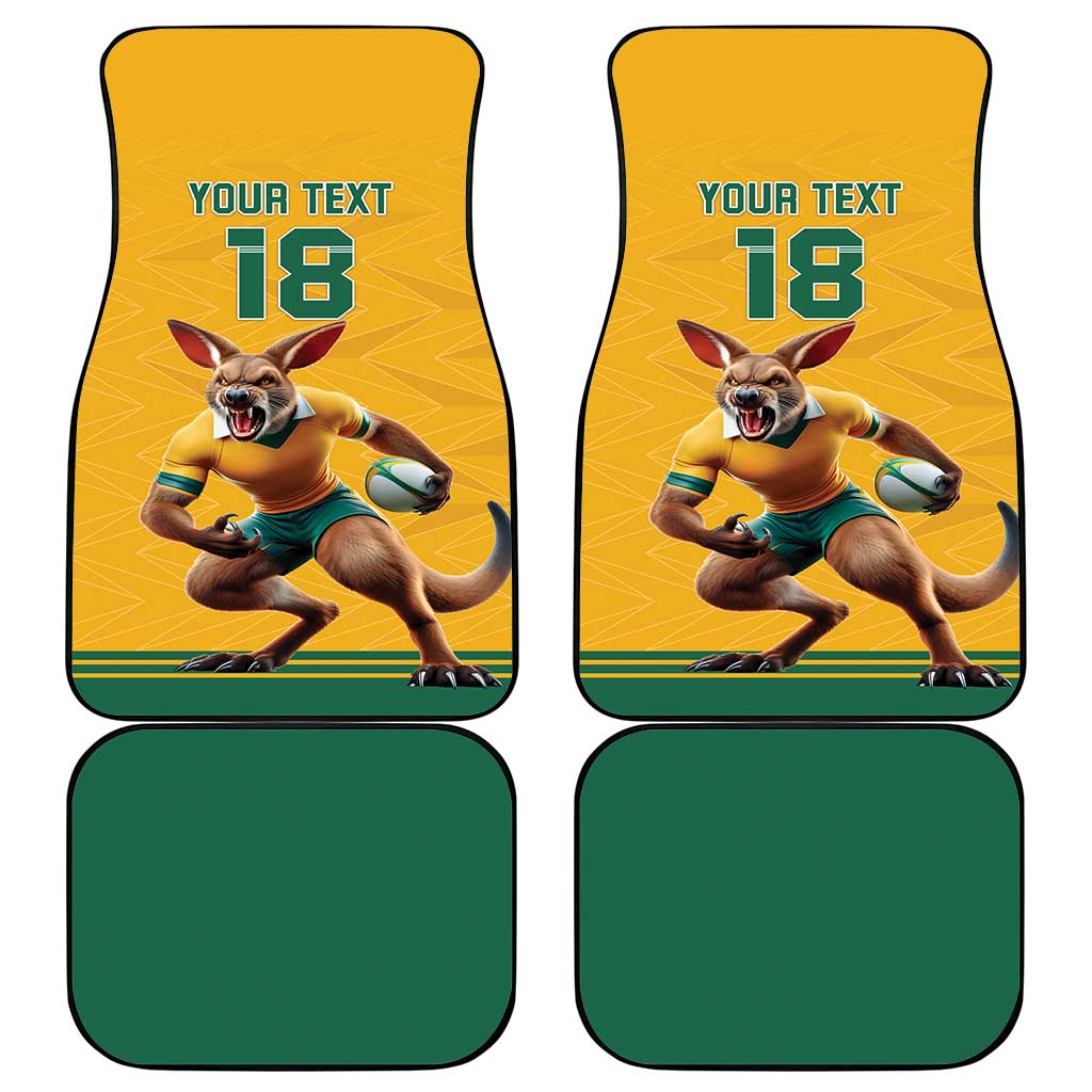 Custom Australia Rugby Car Mats Wallabies Mascot Sporty Style - Aussie Hoodie