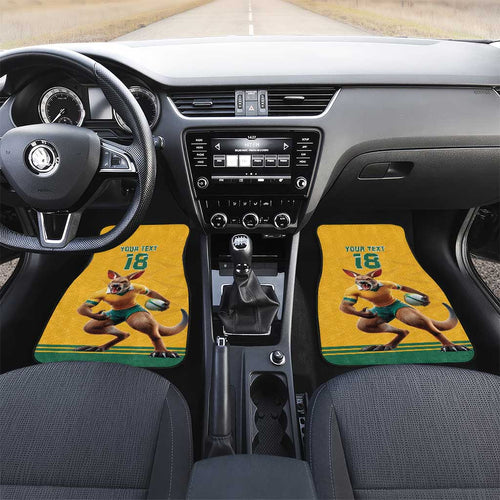 Custom Australia Rugby Car Mats Wallabies Mascot Sporty Style - Aussie Hoodie