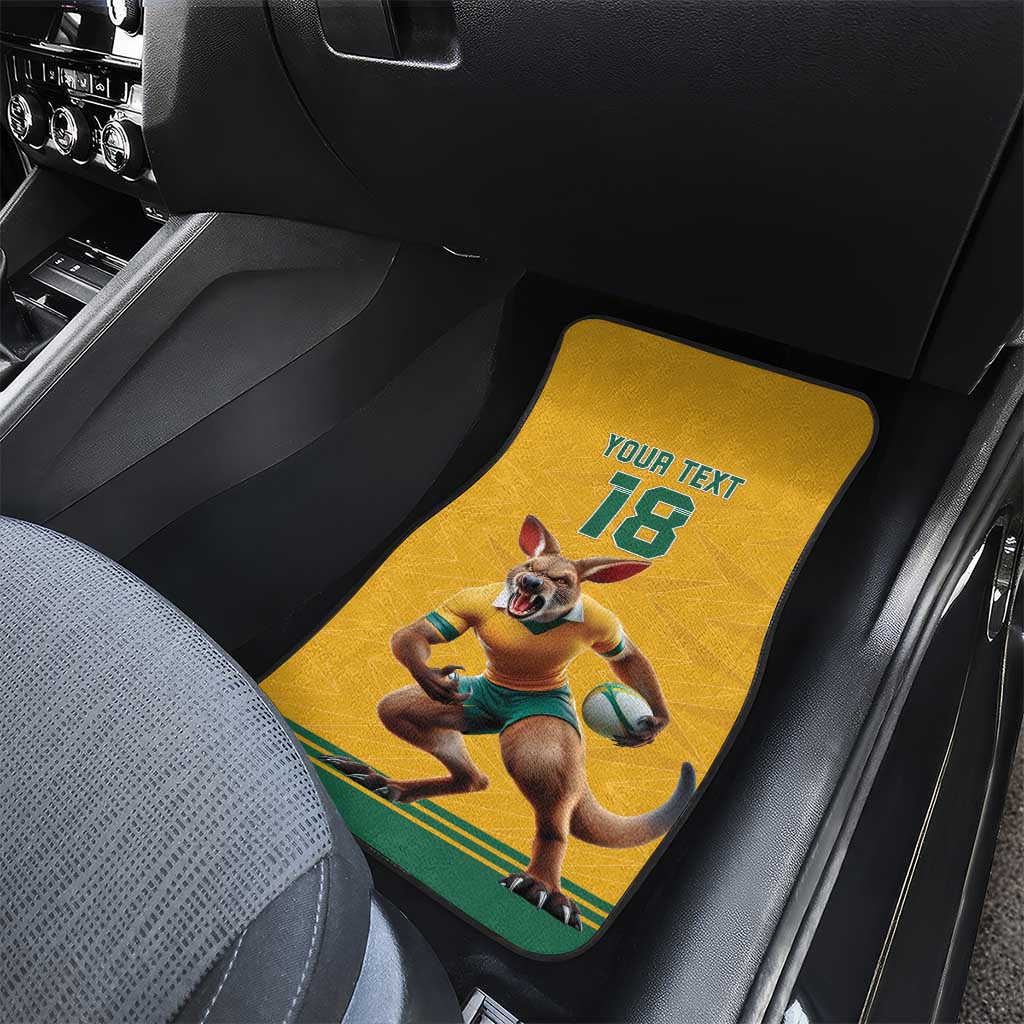 Custom Australia Rugby Car Mats Wallabies Mascot Sporty Style - Aussie Hoodie