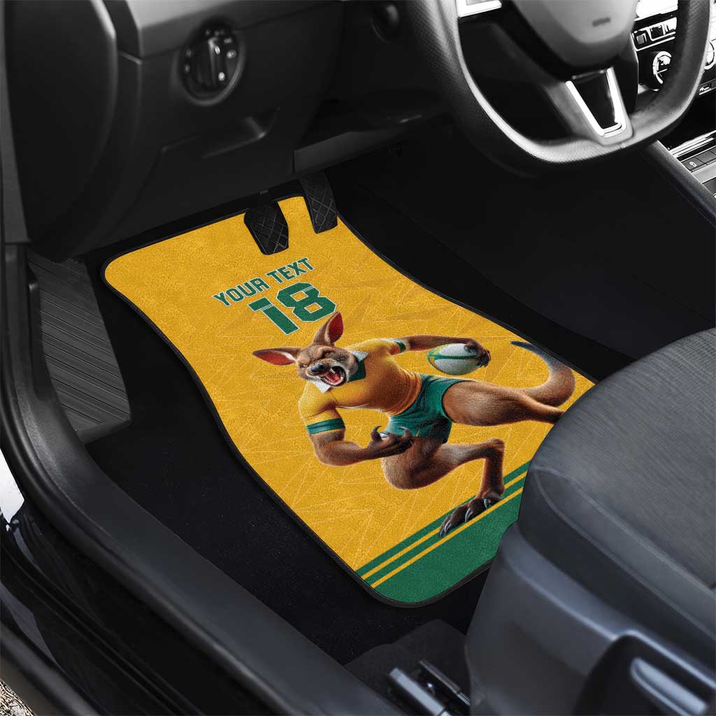 Custom Australia Rugby Car Mats Wallabies Mascot Sporty Style - Aussie Hoodie