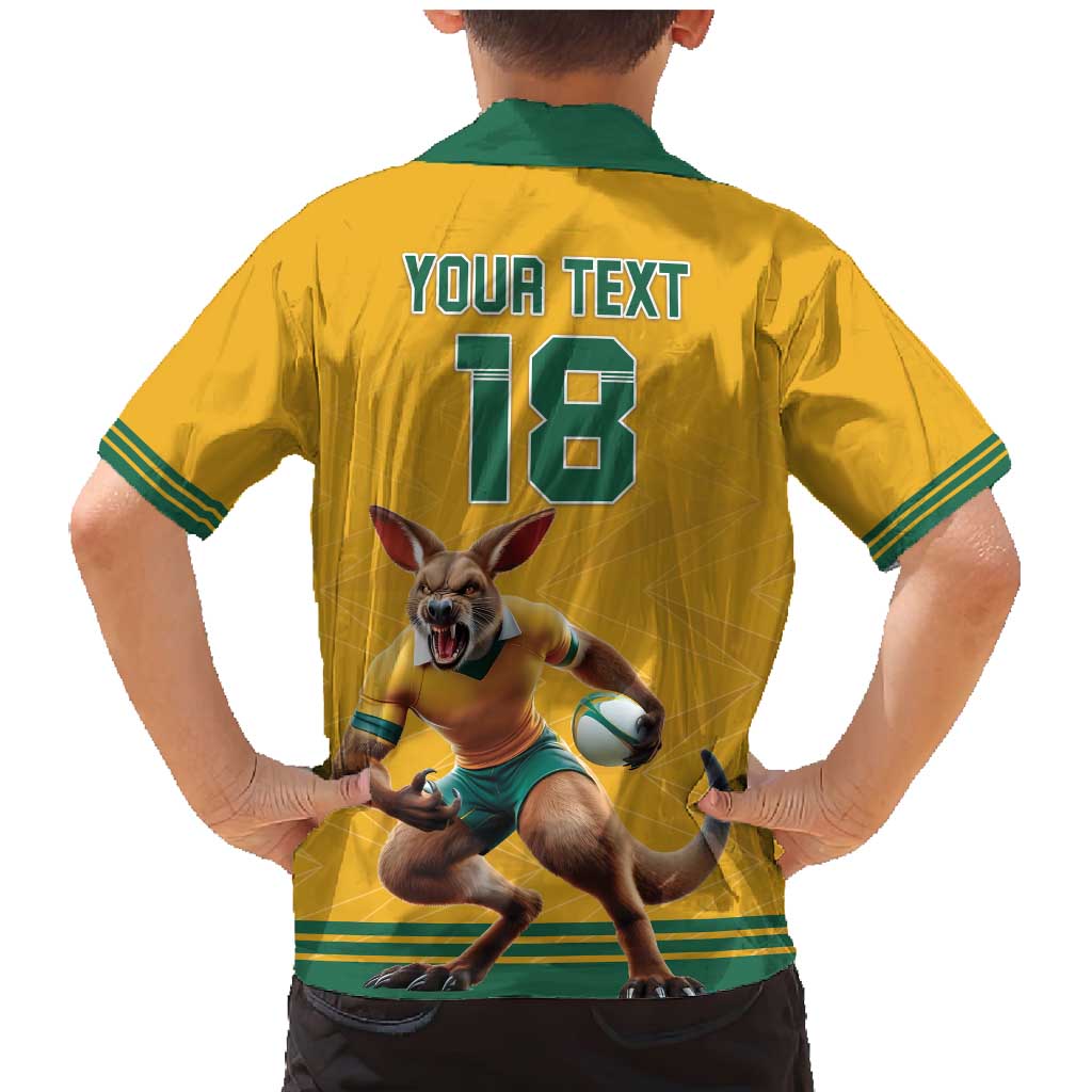 Custom Australia Rugby Family Matching Mermaid Dress and Hawaiian Shirt Wallabies Mascot Sporty Style - Aussie Hoodie